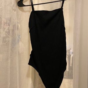 Black ribbed bodysuit